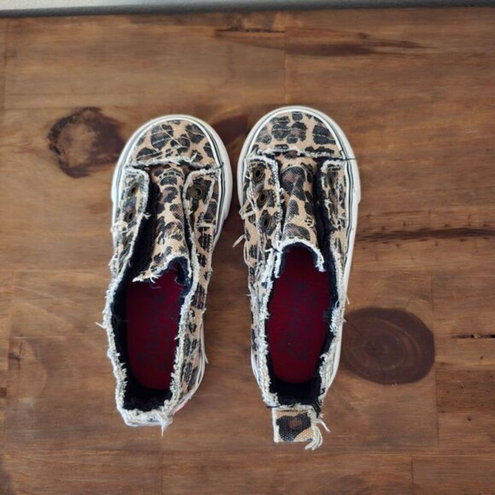 Blowfish Malibu Kids Distressed Leopard Print‎ Canvas Slip-On Sneakers